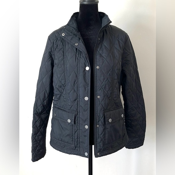 A New Day Black Quilted Jacket Pockets
Snaps Zipper Front Women Size Medium - Picture 5 of 11